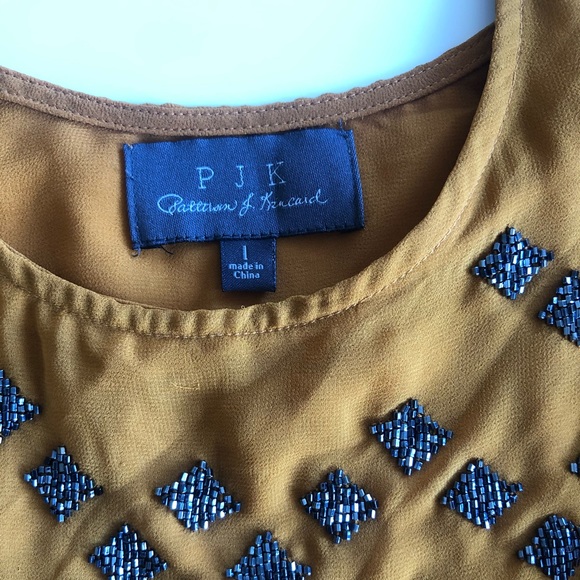 pjk patterson j kincaid mustard yellow top - Picture 2 of 2